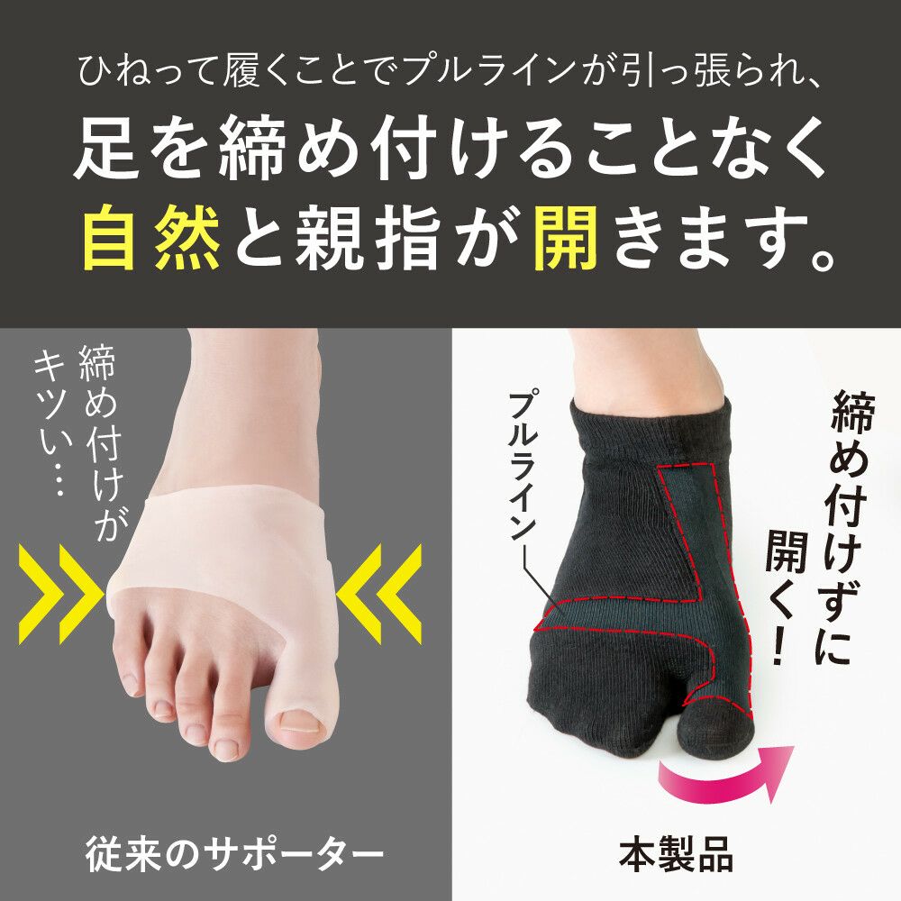 ひねりの効いた外反母趾サポーター 足袋ソックス