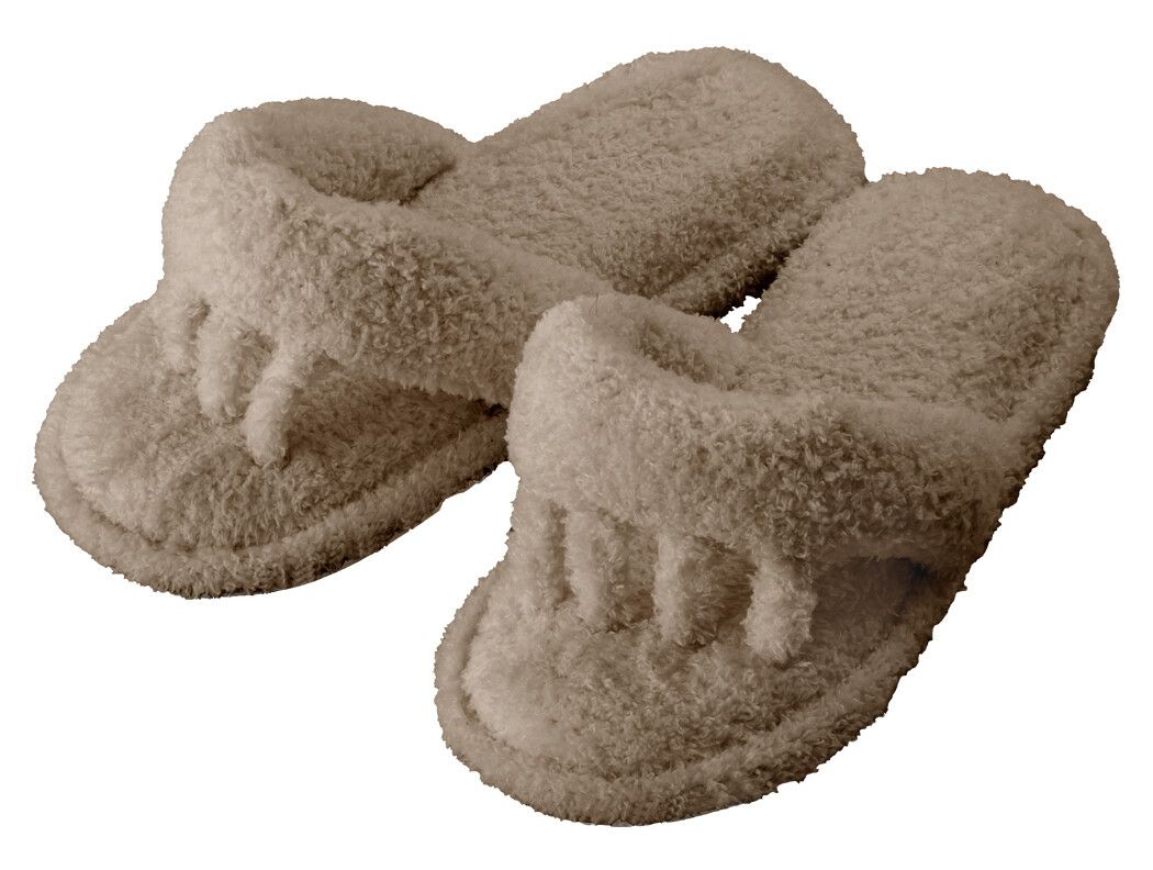 ふんわりパイルの低反発5本指スリッパ 【全3色】